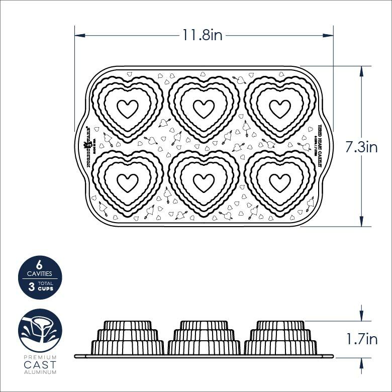 Tiered Heart Cakelet Pan