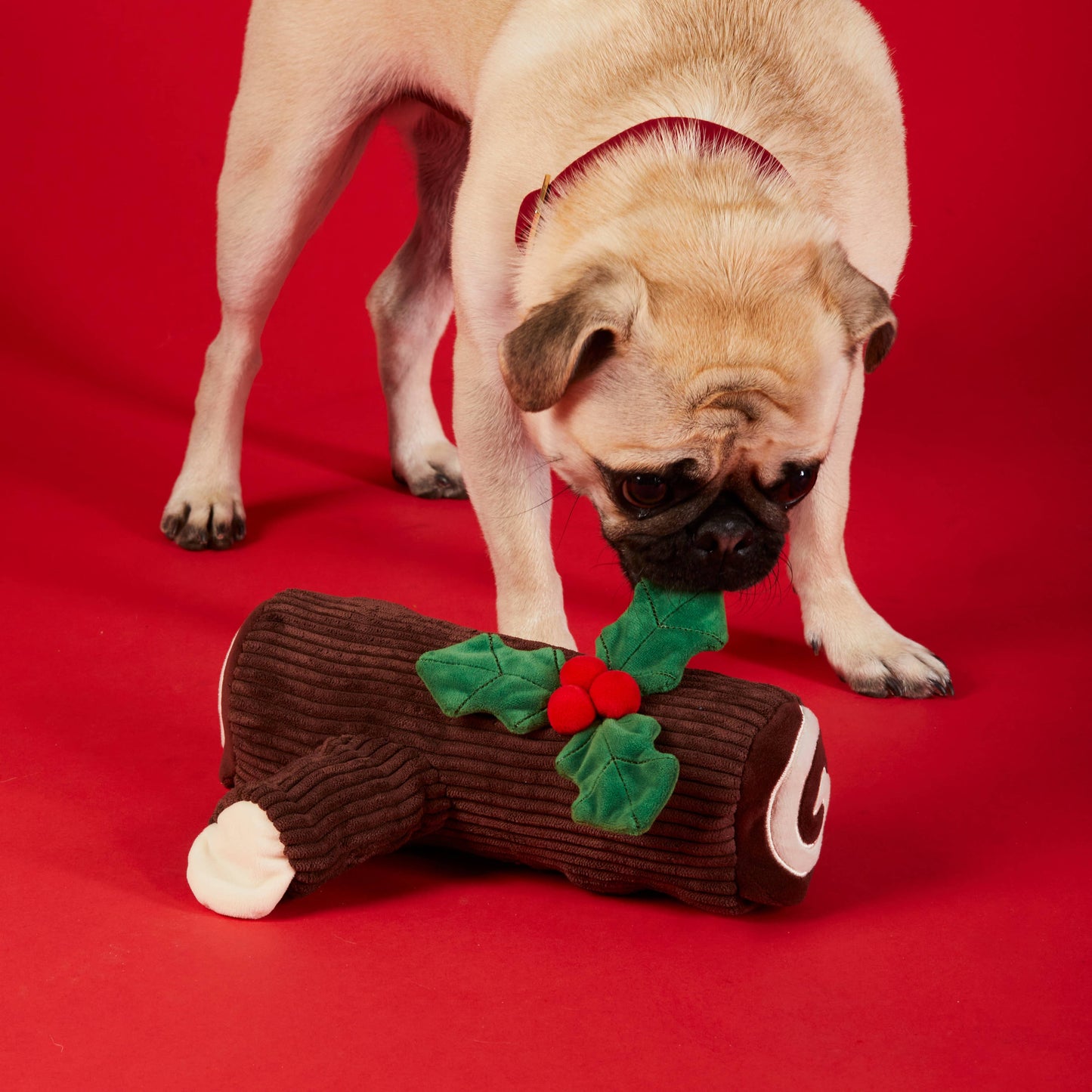 Foggy Dog Yule Log Interactive Snuffle Holiday Dog Toy