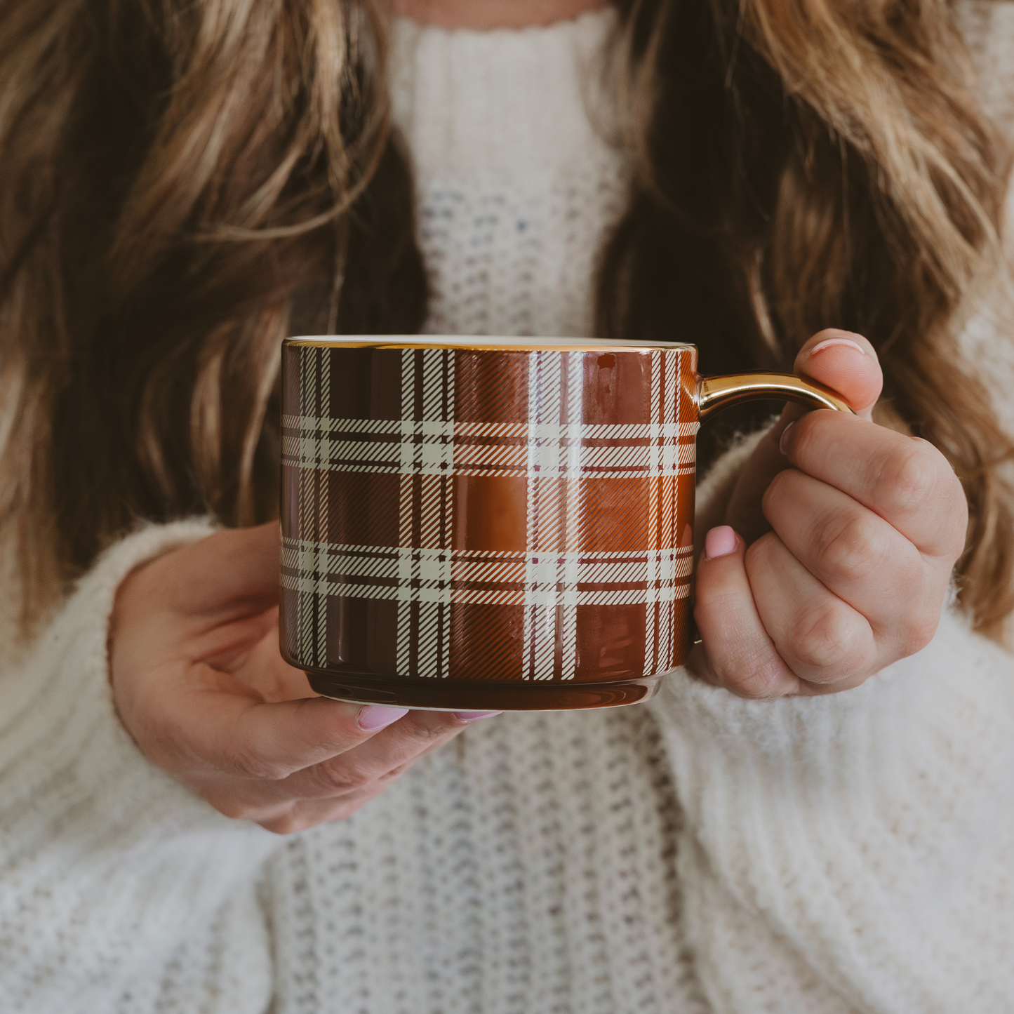 *NEW* Brown Plaid Coffee Mug