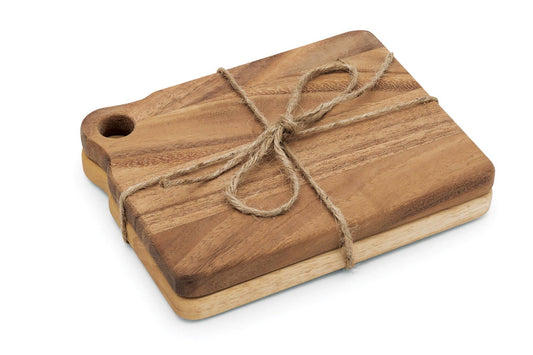 Ironwood Sandwich Boards, Acacia Wood, Set of 2, 7.75" x 6"