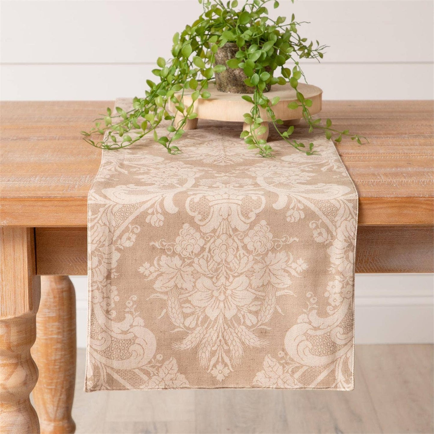 Table Runner - Vintage Inspired Print, Taupe