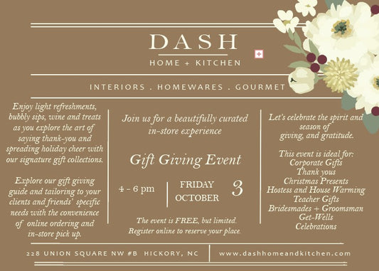 Gift Giving Event - Friday, October 3rd 4:00 - 6:00 pm