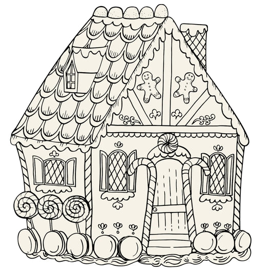 Hester and Cook Gingerbread House Coloring Placemat