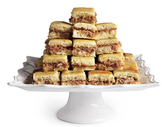 Stack of square country am rolls
