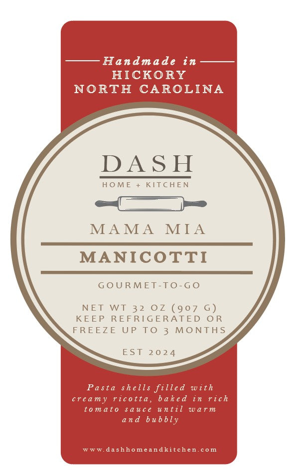 DASH Gourmet-to-Go, Mama Mia Manicotti