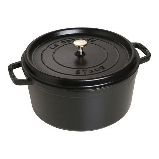 STAUB 9 qt, Round, Cocotte, Black Matte