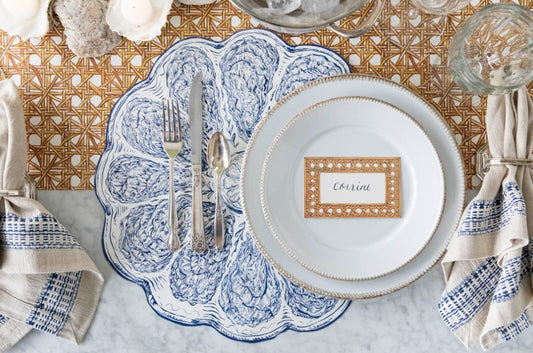 Die-Cut Blue Oyster Plate Placemat