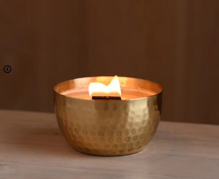 Sheer Vanilla & Wild Orchid-Solid Brass 14oz Pure Soy Candle