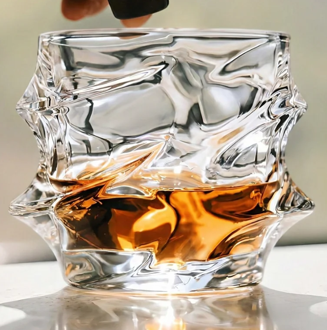 Tsuki Storm Japanese Crystal Whisky Glass, Set of 4