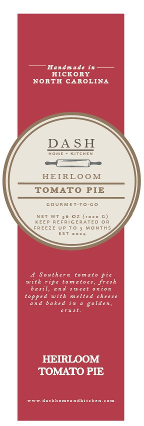 DASH Gourmet-to-Go, Heirloom Tomato Pie