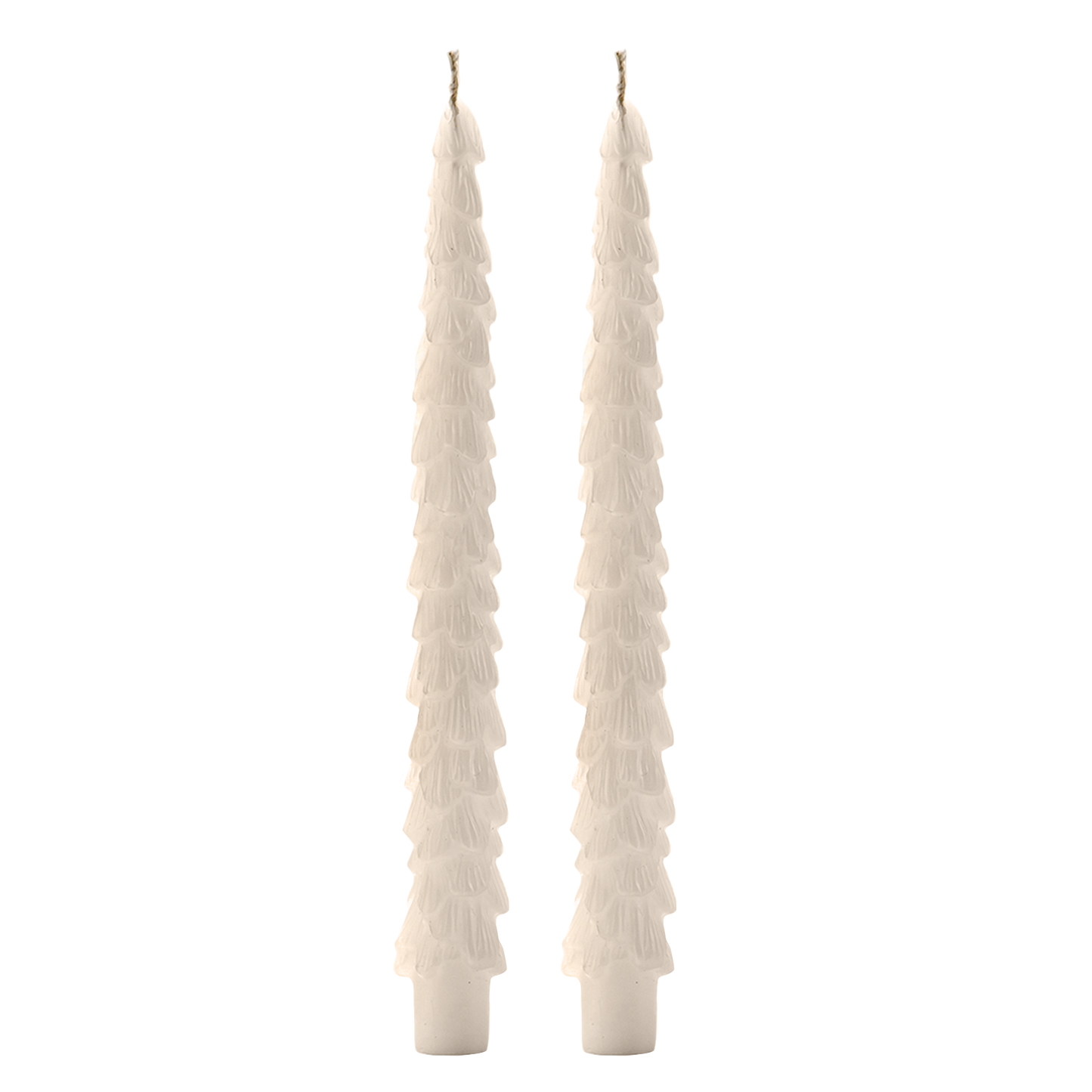 *NEW* Cream Tree Taper Candles, Set of 2 - Christmas Decor