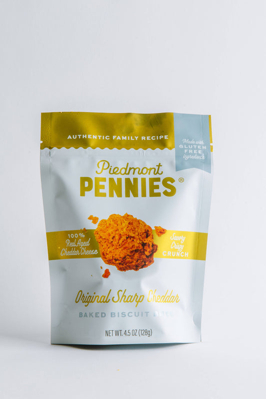 Piedmont Pennies - Gluten Free Original Sharp Cheddar Biscuit Bites