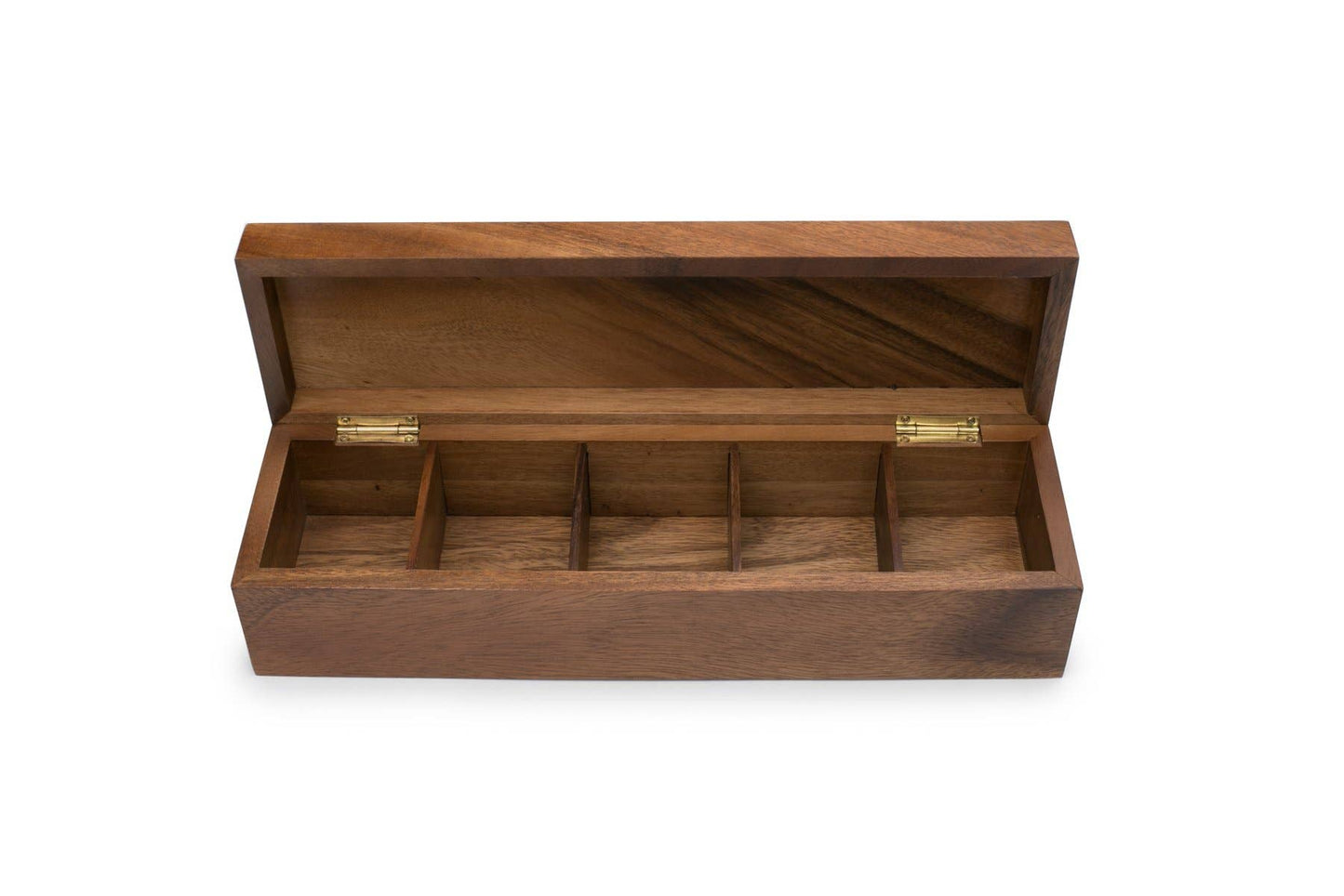 Ironwood Townhouse Tea Box, Acacia, 14.25" x 4" x 3.5"