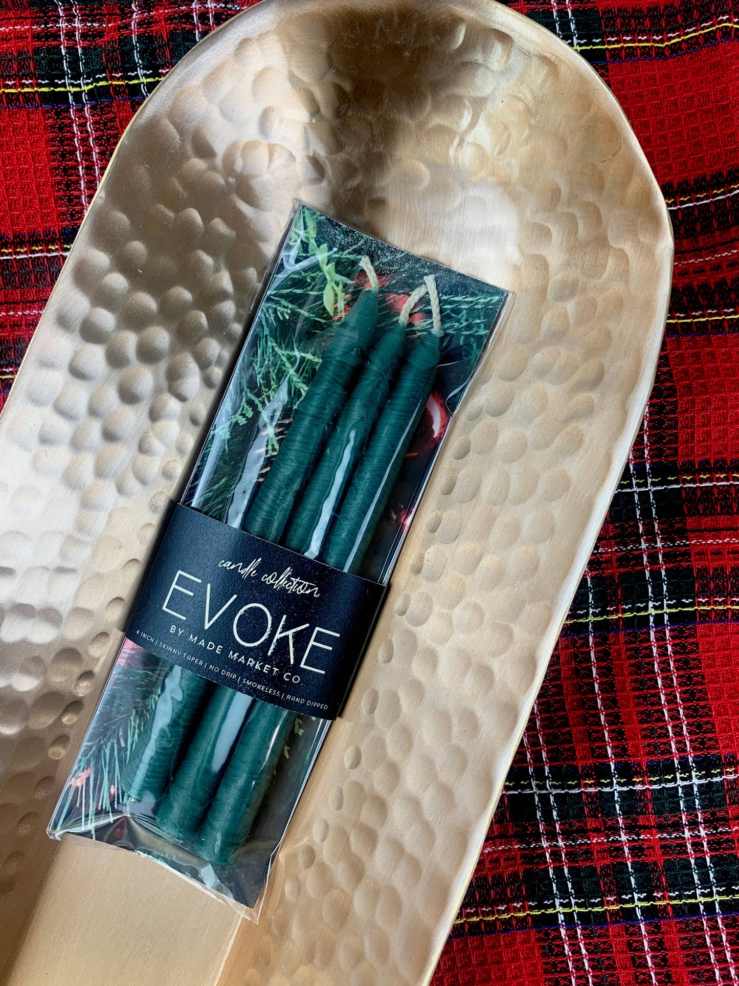 Skinny Tapered Candles - Christmas Green