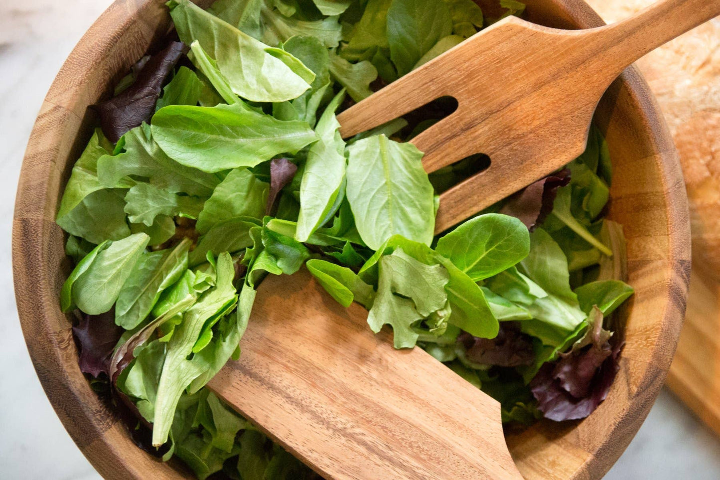 Couverts à salade extra larges en bois de fer, Acacia, 33 cm