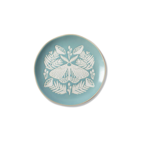 Stoneware Round Medium Tray - Moth