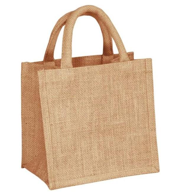 Large Burlap Gift Bag with seasonal sprig and ribbon