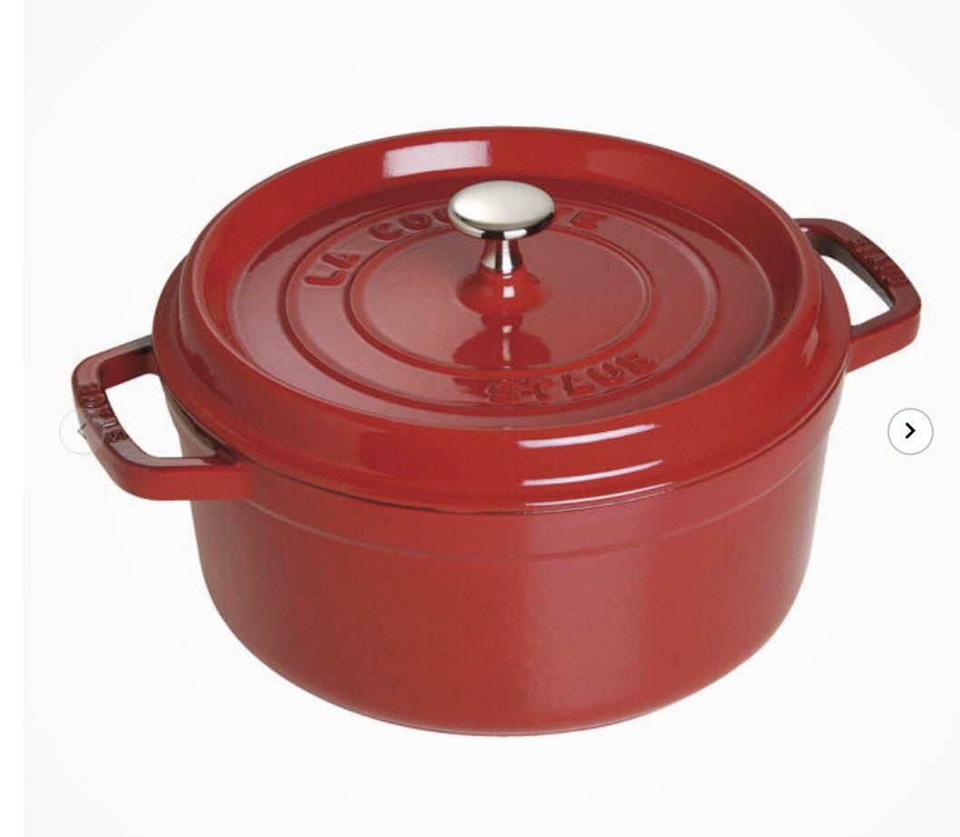 STAUB 4 qt, Round, Cocotte, Cherry
