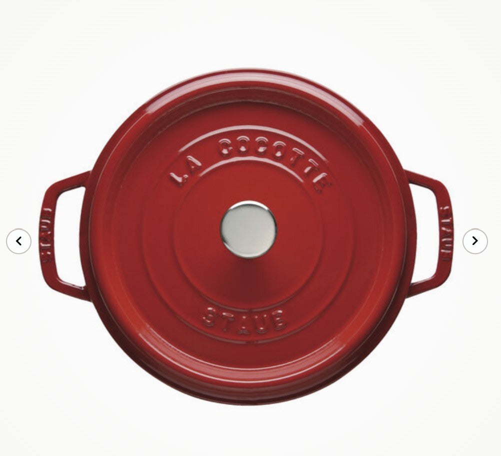 STAUB 4 qt, Round, Cocotte, Cherry
