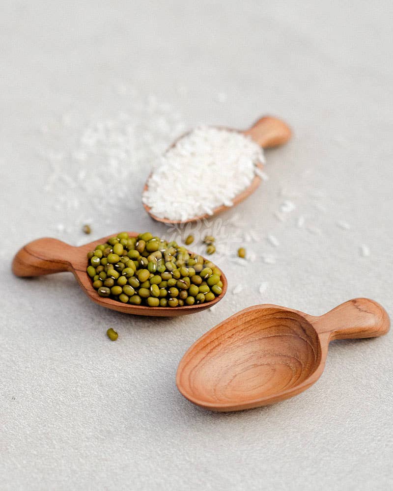 Teak Wooden Scoop Set - Flour Grain Sugar Measuring Spoon