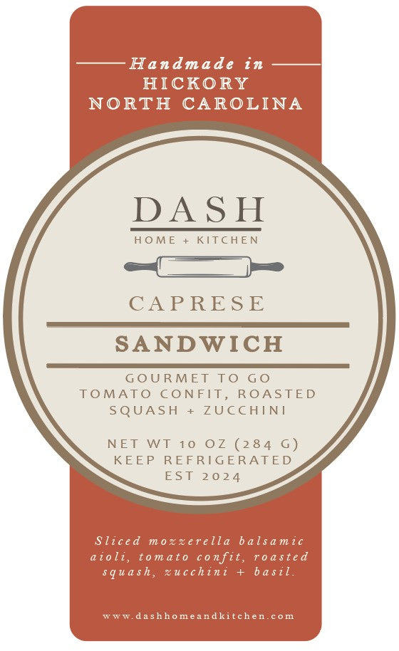 DASH Gourmet-to-Go, Caprese Sandwich