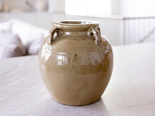 Chevalier Mustard Glazed Vase With Handles