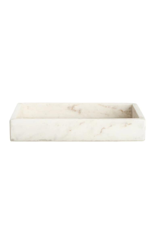 Hand Cut White Marble Tray