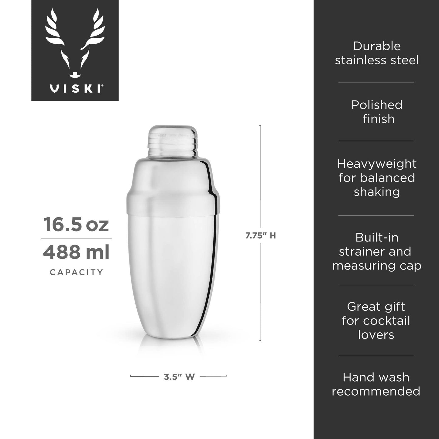 Harrison Stainless Steel Heavyweight Cocktail Shaker
