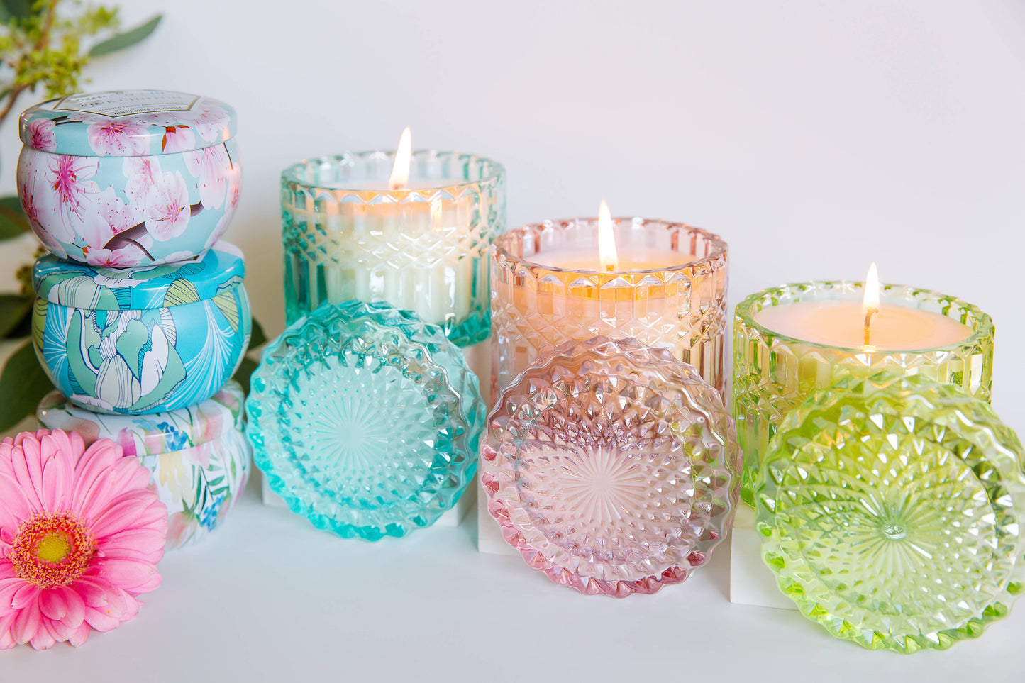 粉色雪纺8盎司闪光蜡烛