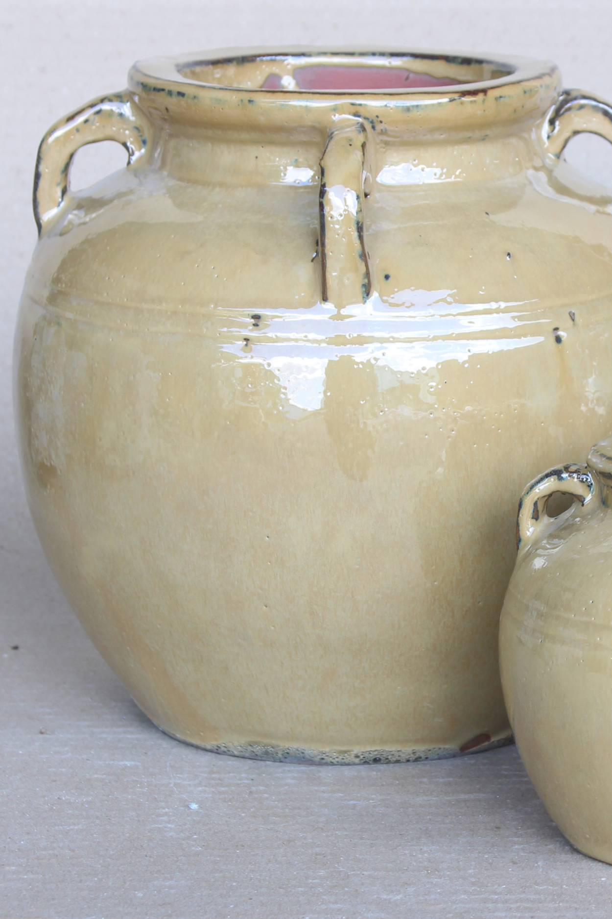 Chevalier Mustard Glazed Vase With Handles