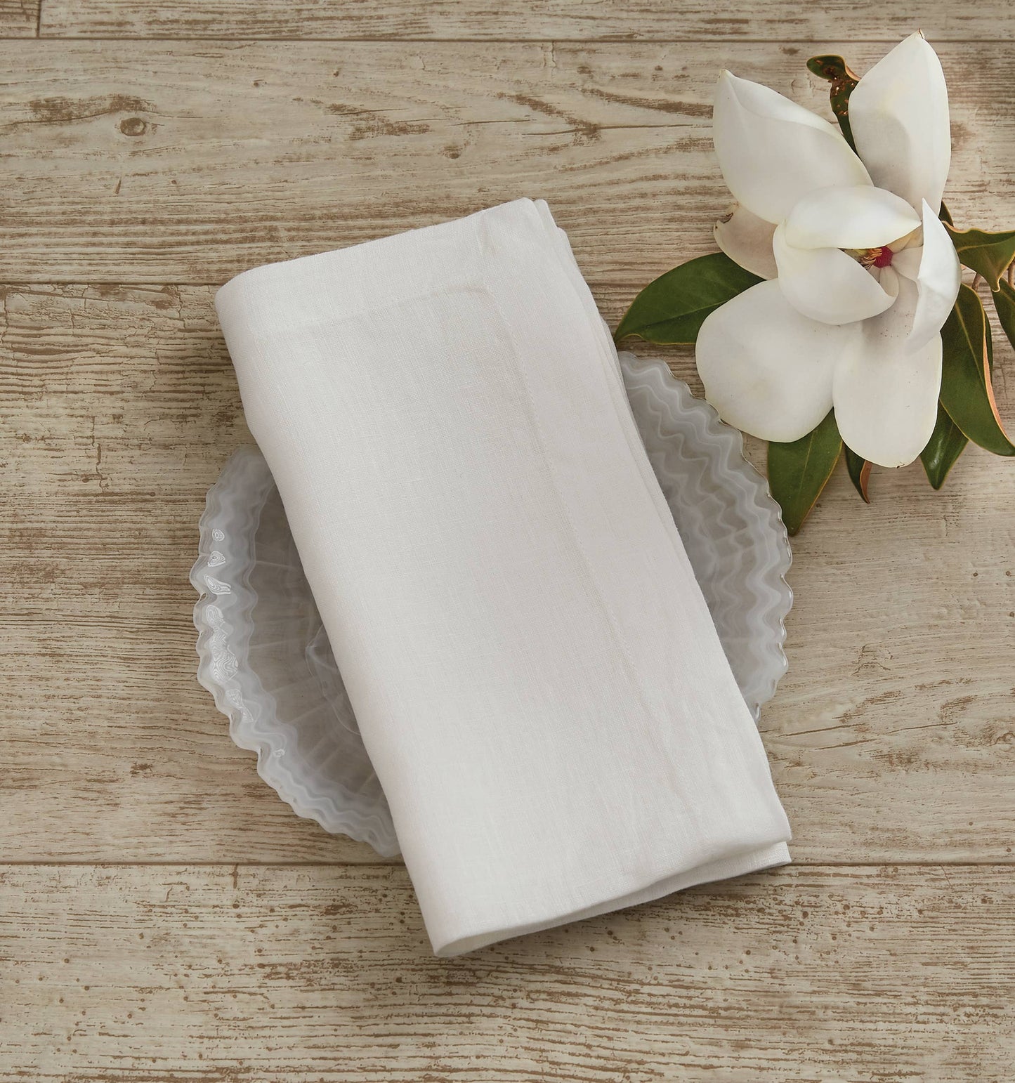 Serviettes en lin - Blanc (lot de 4)