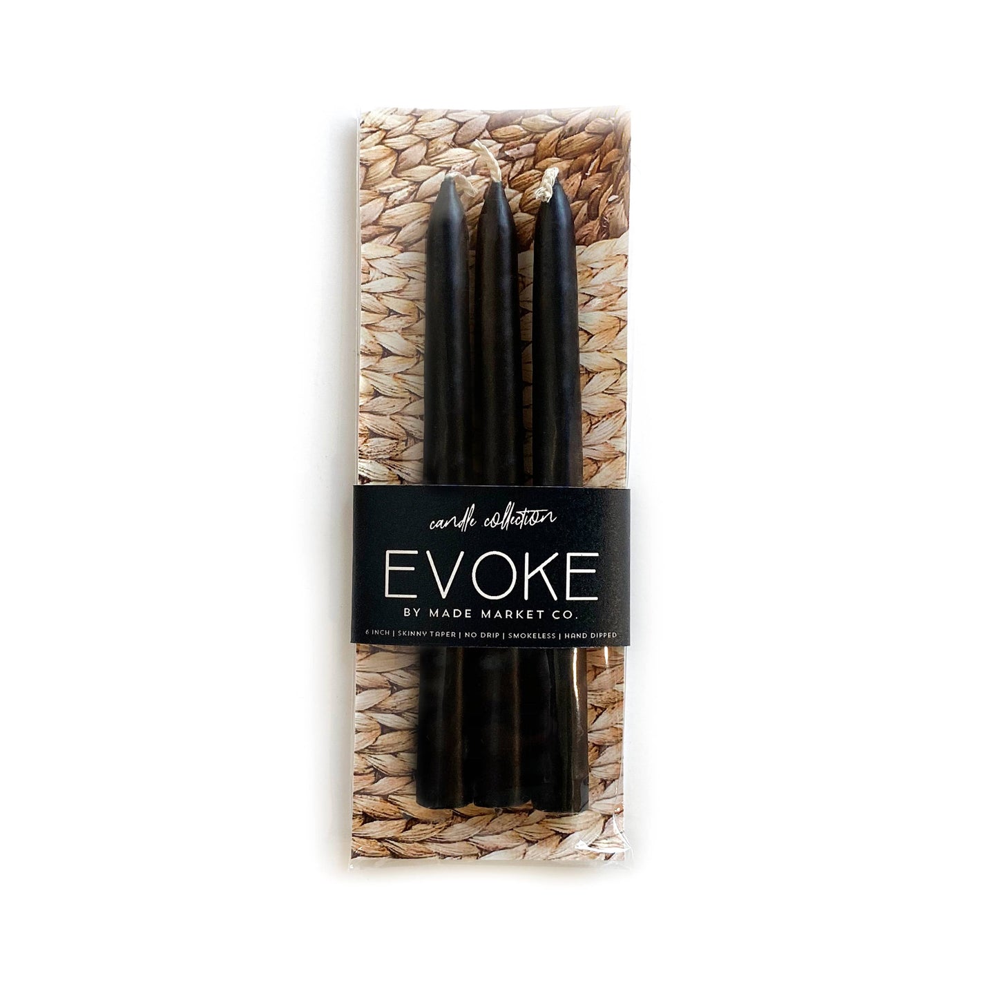 Skinny Tapered Candles - Slate Black