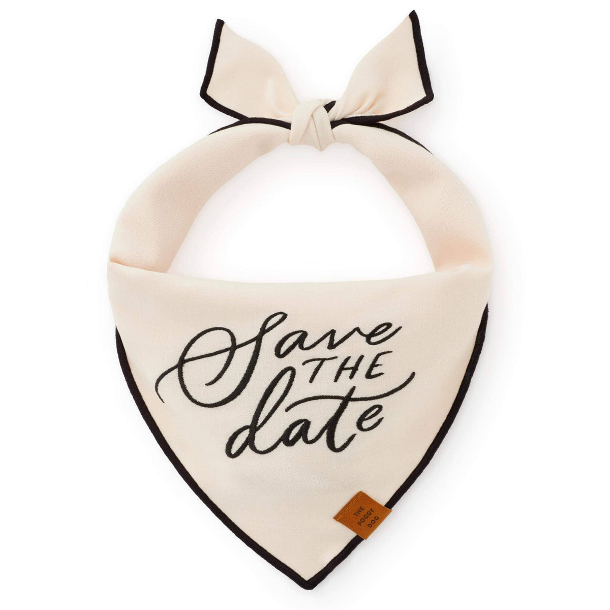 Foggy Dog - Save the Date Embroidered Dog Bandana