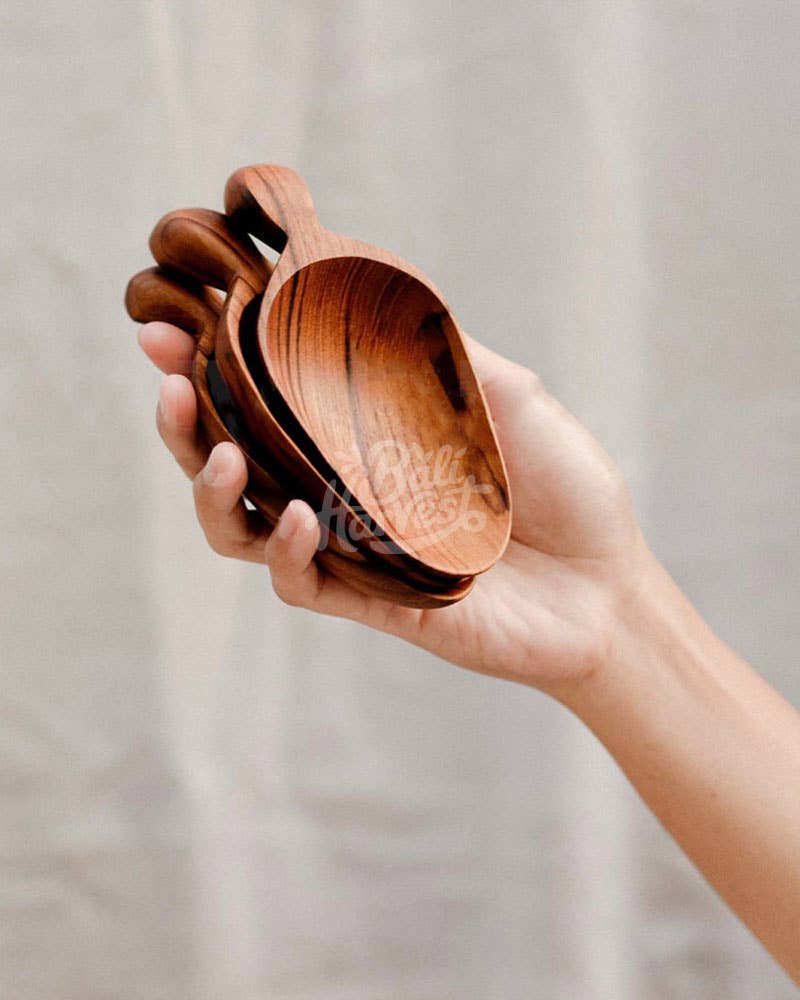 Teak Wooden Scoop Set - Flour Grain Sugar Measuring Spoon