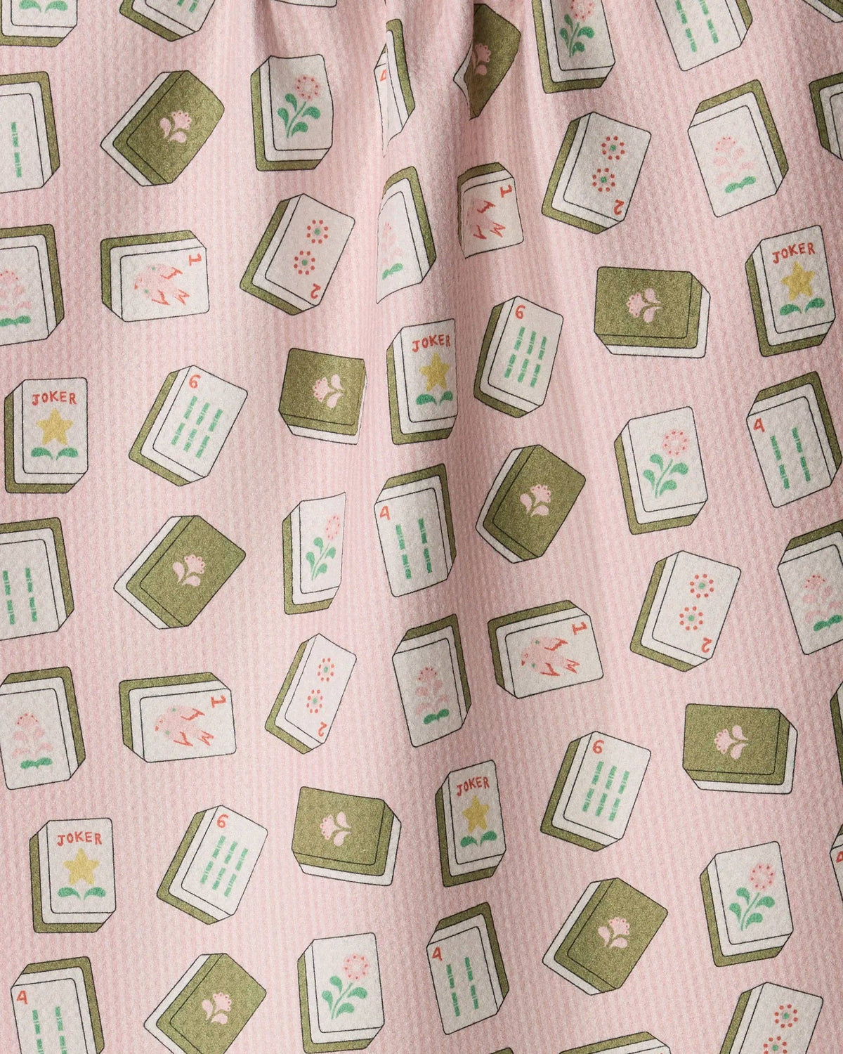 Geometry - Flower Tiles Tea Towel - Mahjong