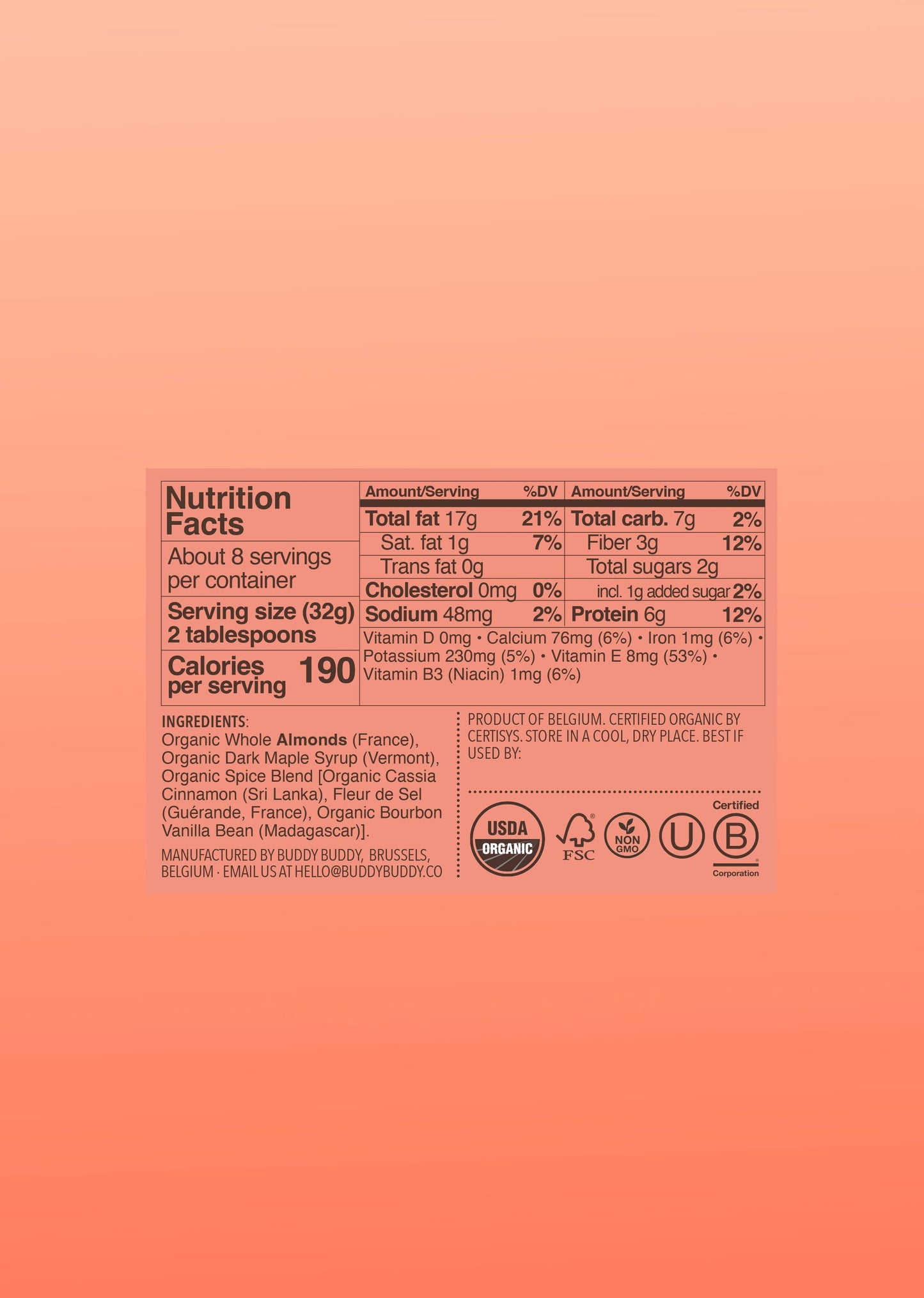 Organic Cinnamon Roll Almond Nut Butter