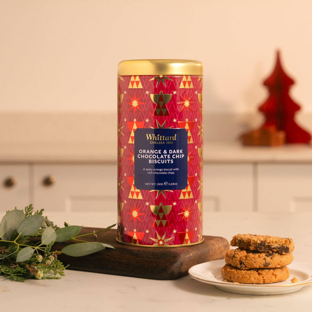 Whittard - Orange & Dark Chocolate Chip Cookies Tin  5.29oz