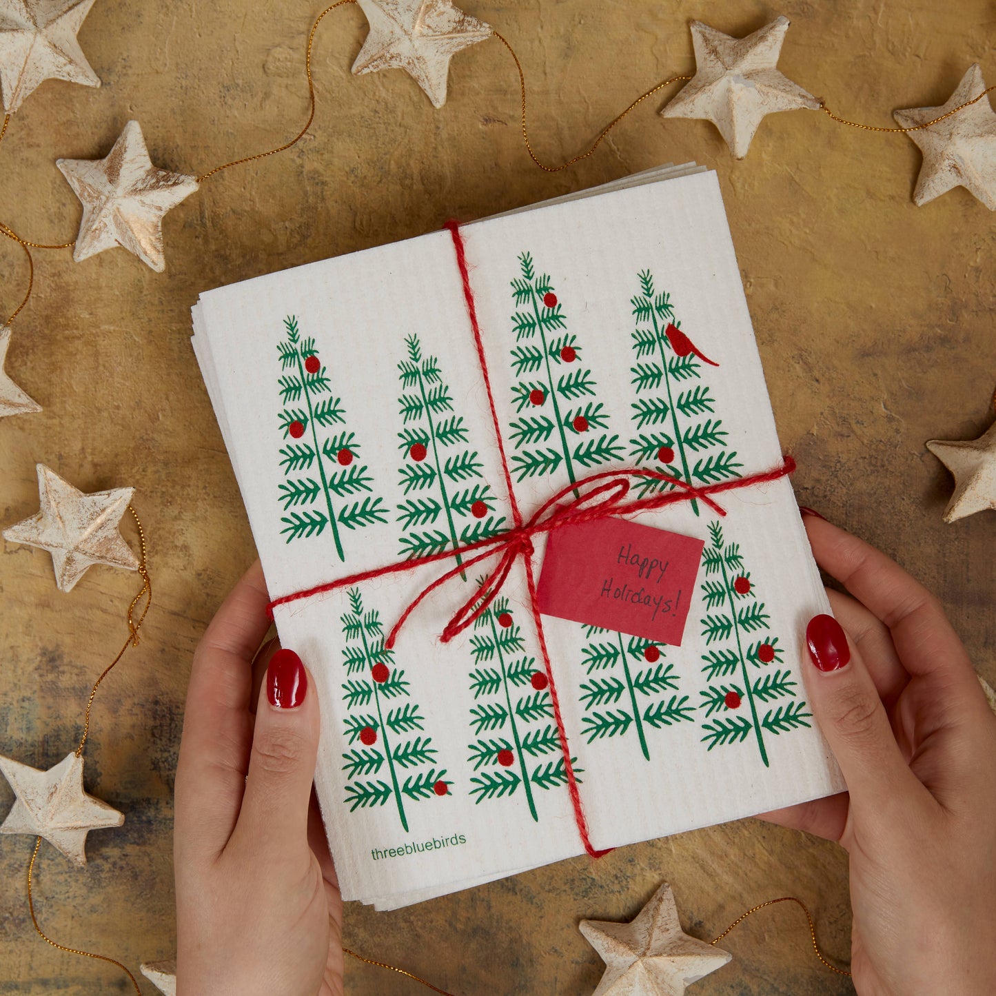 Christmas Trees Swedish Dishcloth