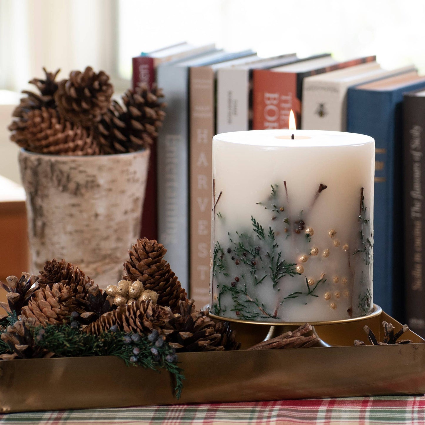 Evergreen Pine Botanical Pillar Candle