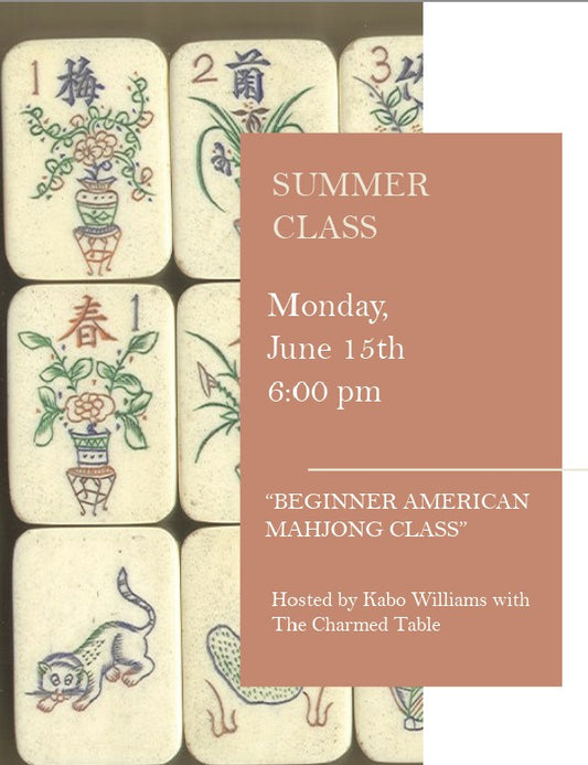 Beginner American Mahjong.  Monday, June 15th, 2026.  6:00 pm