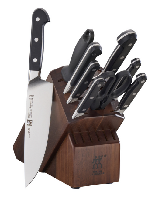 Zwilling Pro 10-pc Knife Block Set - In Walnut