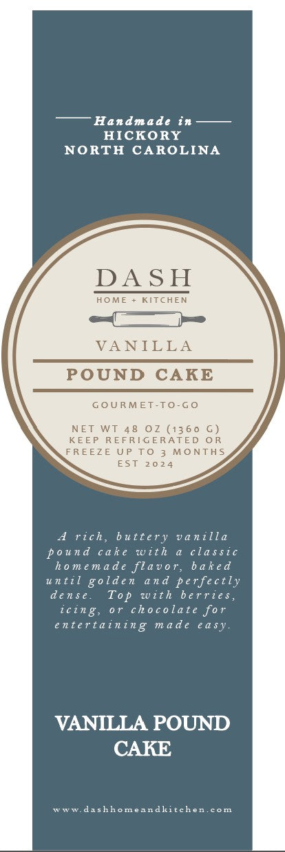 DASH Gourmet-to-Go, Vanilla Pound Cake