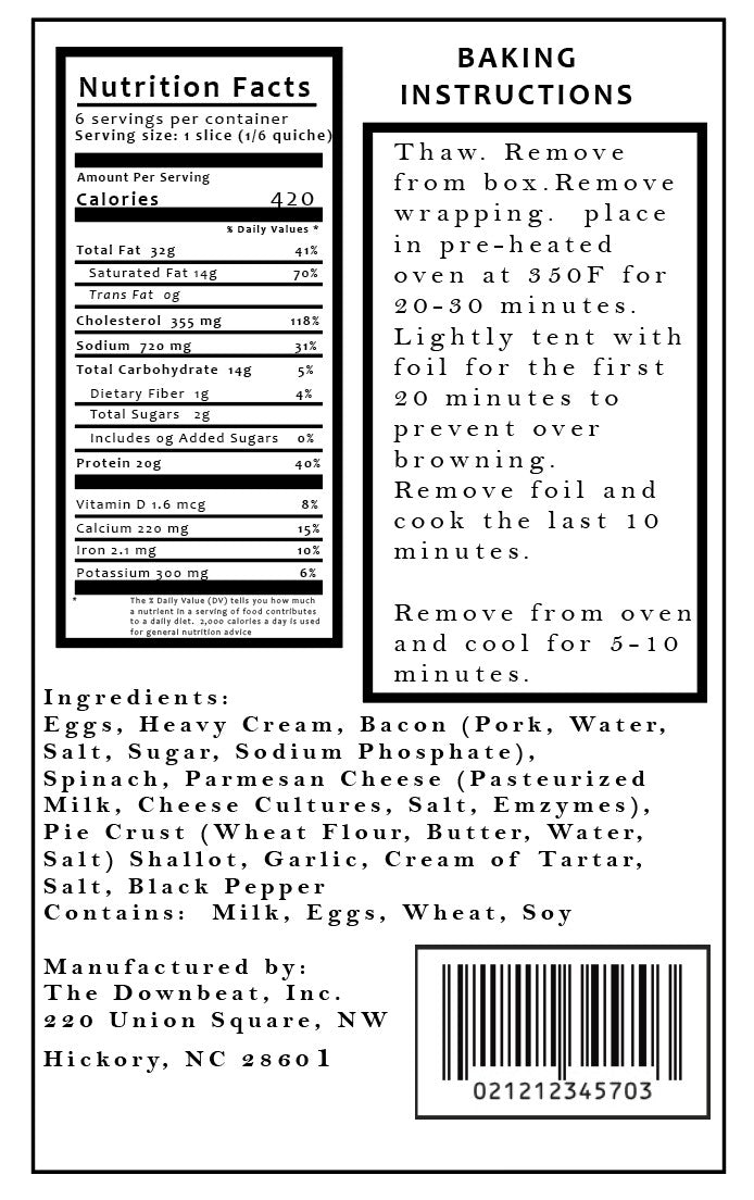 DASH Gourmet-to-Go Bacon & Spinach Quiche