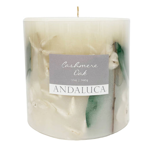 Cashmere Oak Botanical Pillar Candle