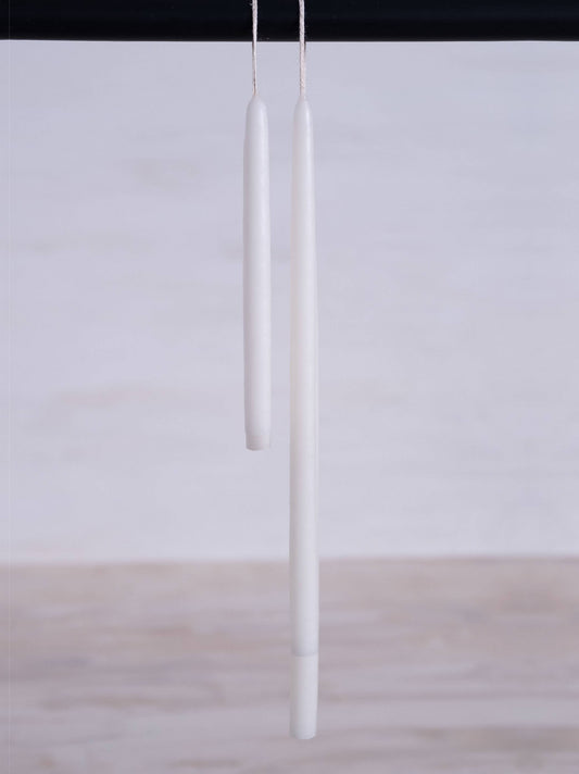 Skinny Tapered Candles - Shell White