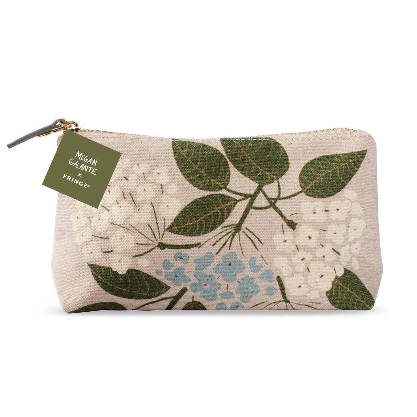 Flat Bottom Medium Pouch - Hydrangeas