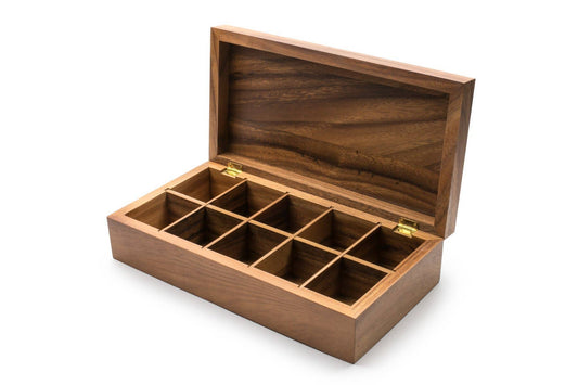 Rectangular Tea Box, Acacia Wood